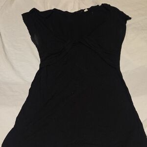 Lux Black Knot-Front Women's Top